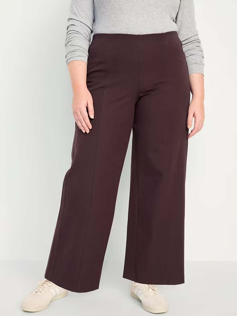 Old Navy Wide-Leg Pull-On Trousers in Plum